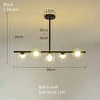 Gold Glass Ball LED Pendant Light for Kitchen Dining Room Lighting