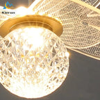 Butterfly LED Chandelier Copper Pendant Light for Bedroom Living Room Decoration