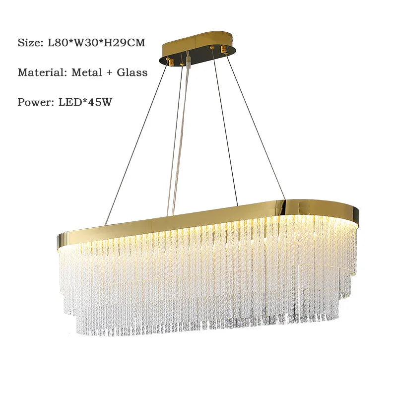 Crystal Ceiling Chandelier: Modern LED Luxury Pendant Light for Home Decor