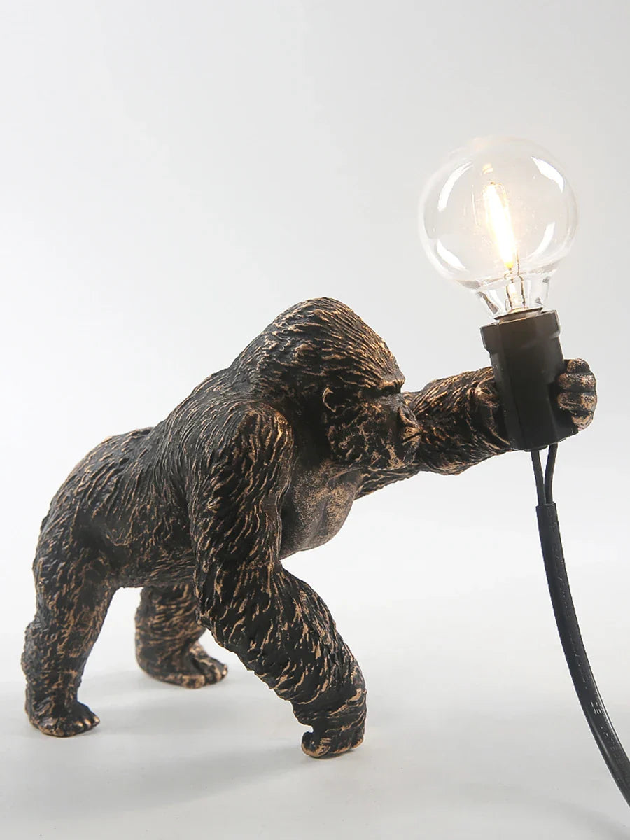 Nordic King Kong Resin Floor Lamp: Modern, Customizable LED Animal Light