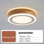 Round Wood LED Ceiling Lights for Modern Home Decor