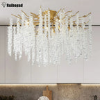 Round Crystal Gold Branch Chandelier for Modern Living Spaces