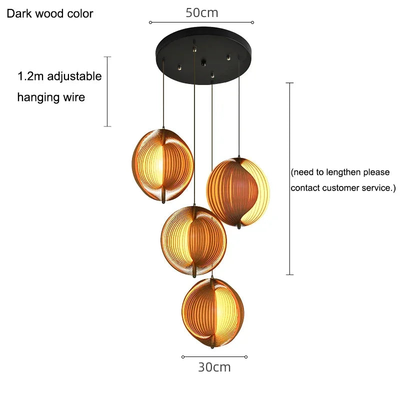 Wabi Sabi Wooden LED Pendant Lights for Home Decor and Lighting