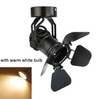 Industrial Ceiling Spotlight Lamp with Foldable Flippers for Hallway Art Light