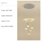 Crystal Petal Ceiling Chandelier: Modern Round Chrome Hanging Light for Home Decor