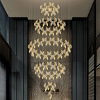 Modern Gold Acrylic Spiral Stairs Led Chandelier Pendant Light