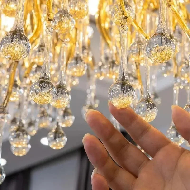 Luxury Crystal LED Chandelier: Modern Nordic Gold/Silver Ceiling Lamp for Home Decor