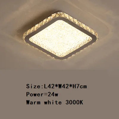Crystal Round Ceiling Lamp Elegant LED Lighting for Bedroom & Living Room