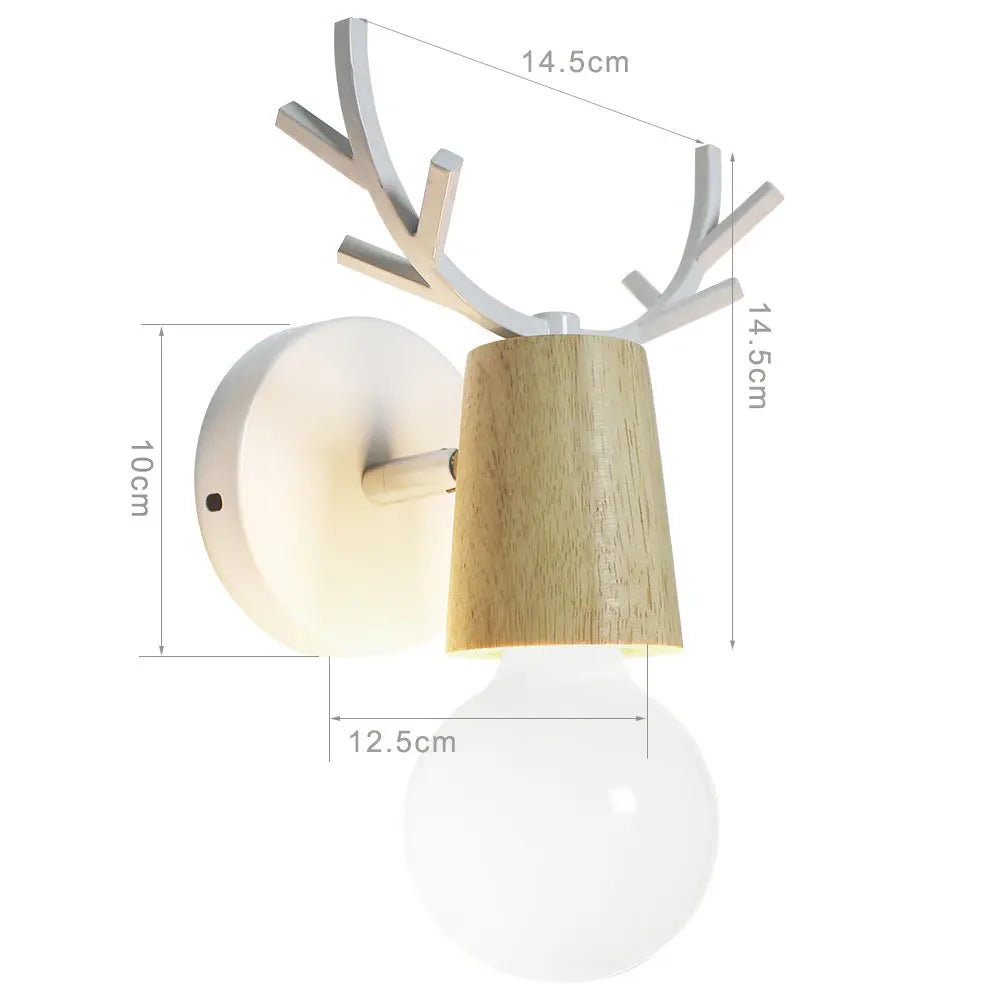 Antlers Vintage Wall Sconce Lights Wood Wall Lamps Fixture Indoor Lighting