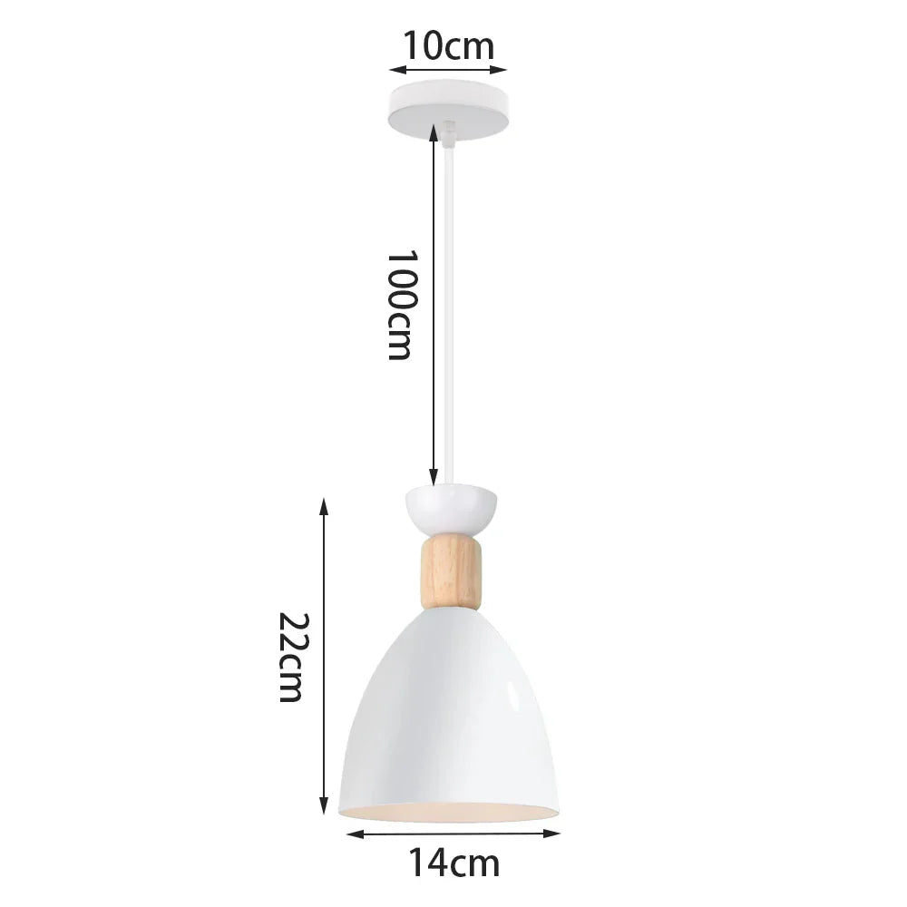 White Industrial LED E27 Pendant Light for Modern Home Kitchen Decor