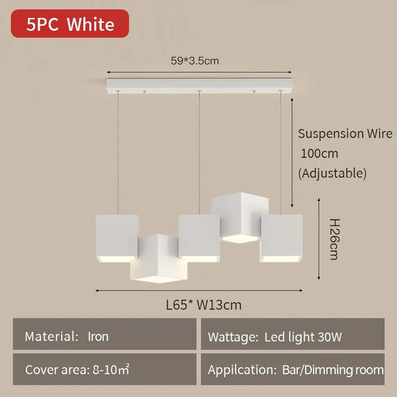 Magic Cube LED Pendant Lights for Dining Room Living Room Fixtures