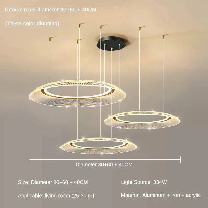 LED Ring Chandelier: Luxury Living Room Lighting Fixture