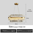 Luxury Crystal Golden Gloss LED Ceiling Chandelier for Dining & Living Room