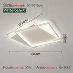 Square Minimalist Ultra-Thin Ceiling Lamp for Bedroom Living Room Modern Nordic Lighting
