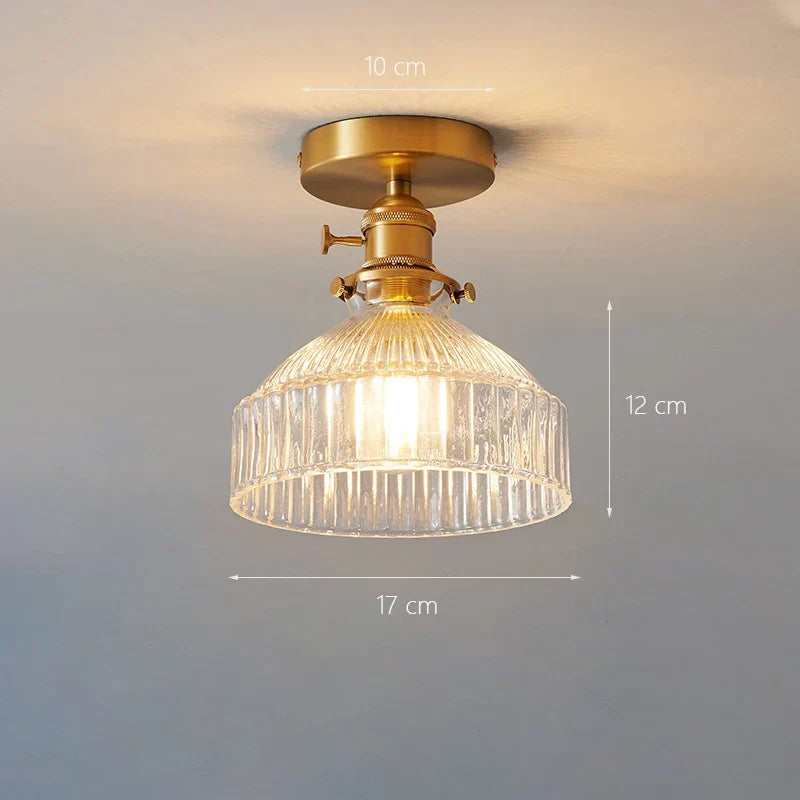 Glass Shade Pendant Ceiling Lamp for Kitchen Aisle Bedroom LED Lights Fixtures