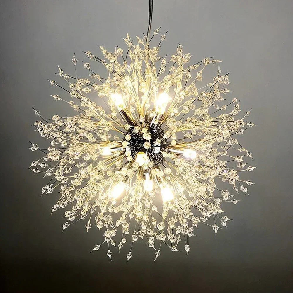 Modern Crystal Dandelion Chandelier Pendant Lamp for Stylish Home Decor