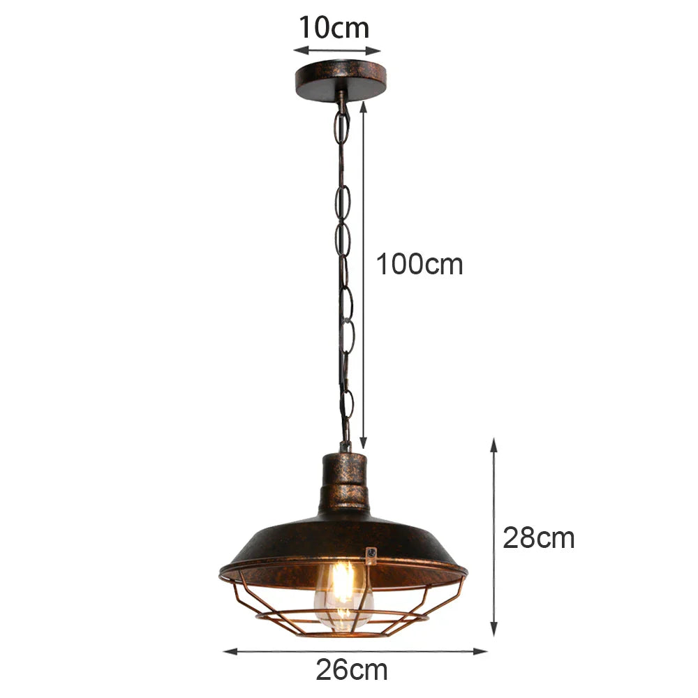 Loft Pendant Light Industrial Hanging Lamp Nordic Retro Home Decor E27