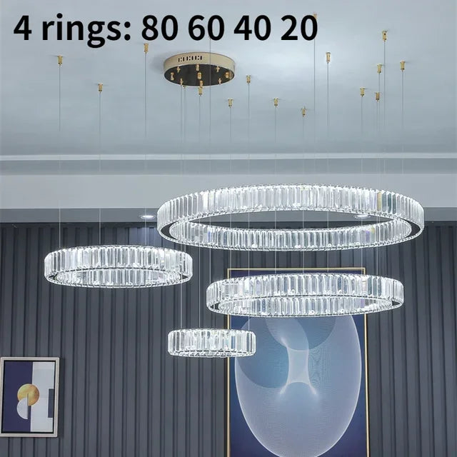 Luxury Crystal Round Pendant Chandelier for Living Room & Bedroom