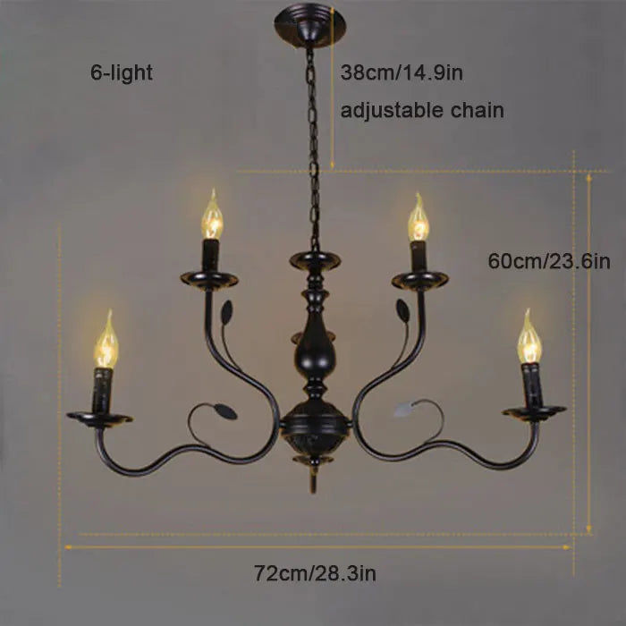 Vintage Metal Chandelier Farmhouse Pendant Light for Kitchen Dining Bedroom