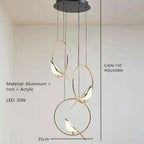 Gold Magpie Bird Ceiling Chandelier: Modern Home Interior Lighting for Living Dining Kitchen