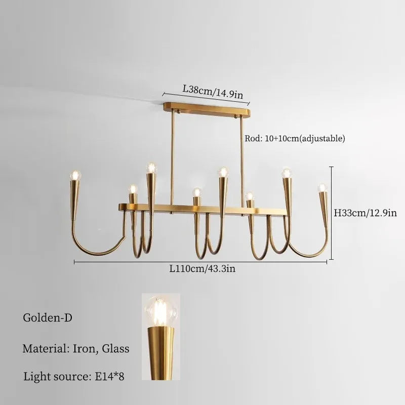 French Style Black Pendant Light Luxury Led Chandelier Room Decor