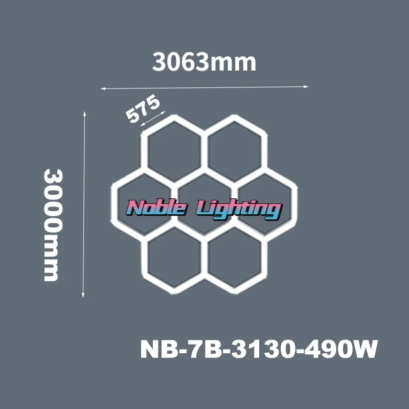 Honeycomb LED Ceiling Light for Car Showroom and Workshop