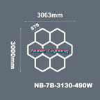 Honeycomb LED Ceiling Light for Car Showroom and Workshop