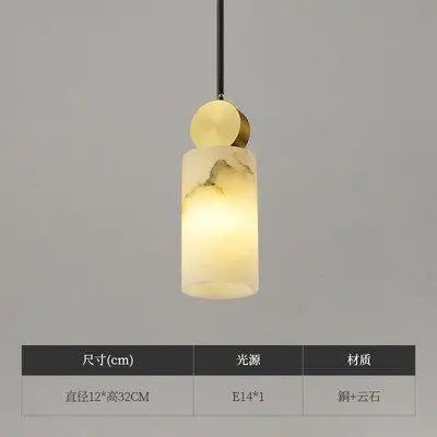 Marble LED Chandelier Single Head Hanging Lamp
