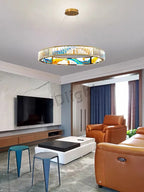 Luxury Crystal Glass Ceiling Light with LED Ring for Modern Villa Decor