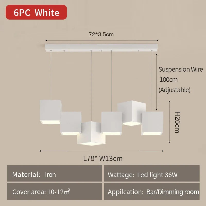 Magic Cube LED Pendant Lights for Dining Room Living Room Fixtures