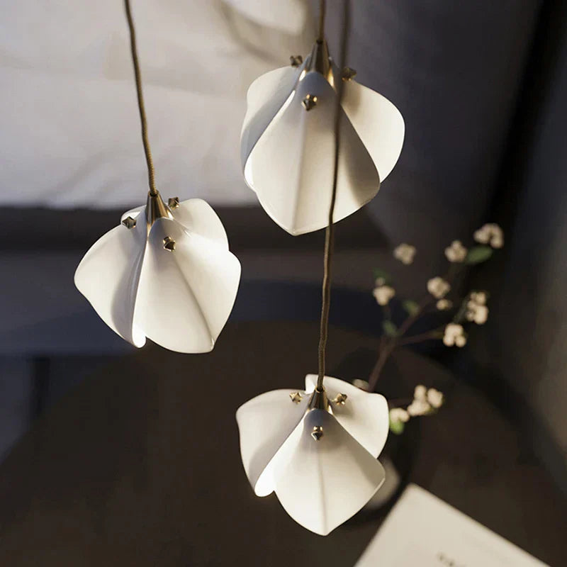 Petals G9 LED Pendant Light: Modern Ceramics Lustre for Hotel Lobby, Villa, Living Room, Stairs