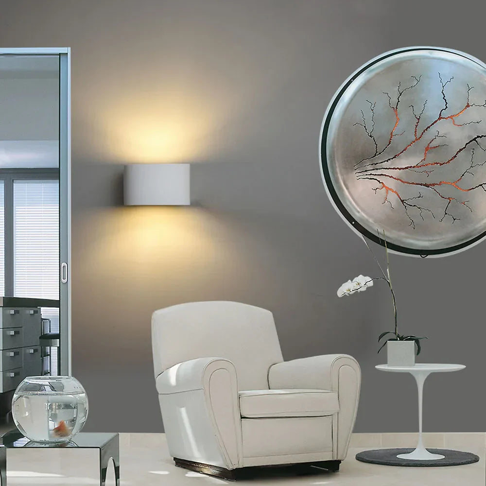 Nordic Plaster Wall Lights Up&Down Wall Sconce for Bedroom Reading White Home Lighting