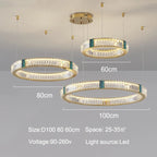 Luxury Golden Crystal Round Ceiling Chandelier with Remote Control LED Light