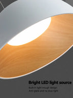 Modern Wood Grain Bedroom Chandelier Light for Dining Room & Round Table