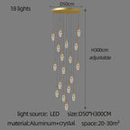 Crystal Penthouse Chandelier: Luxury Staircase Pendant Light for Modern Living Room & Loft