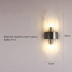 Clear Crystal LED Wall Lamp Stainless Steel Sconces