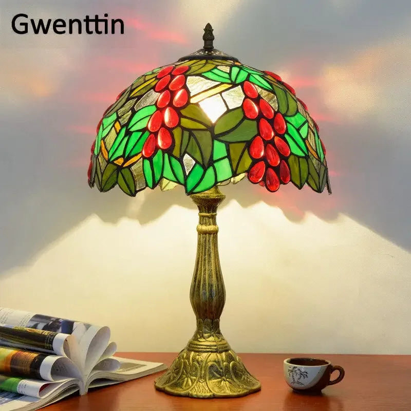 Tiffany Style Stained Glass Led Table Lamp