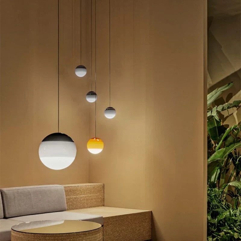Gradient Glass Dome Pendant Lamps for Modern Interiors