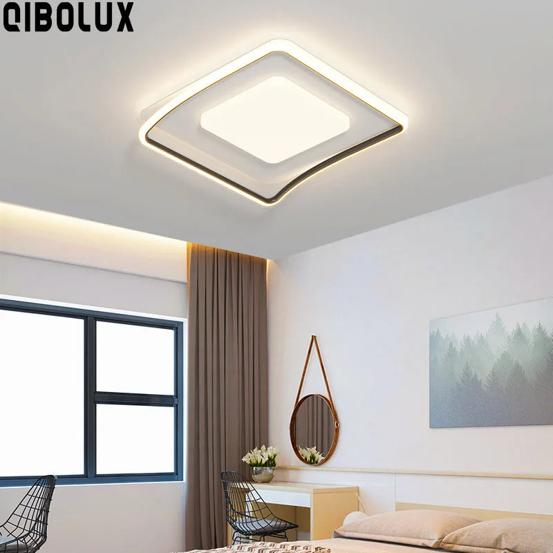 LED Ceiling Lights White Black Infinite Dimming Home Lighting Fixtures