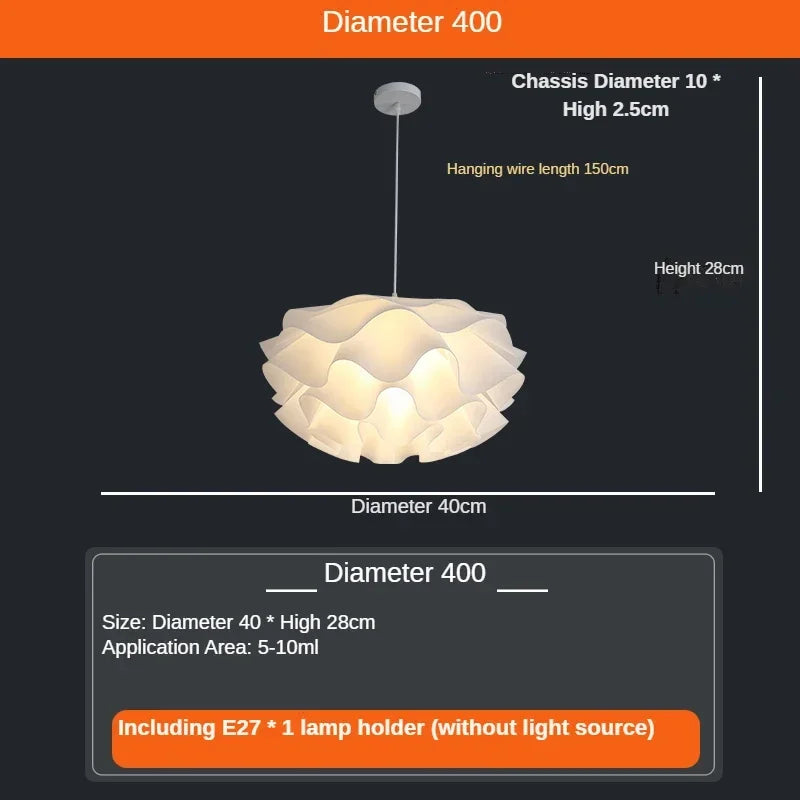 White Acrylic Flower Pendant Chandelier LED Lighting for Home Decor