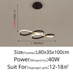 Nordic Minimalist LED Chandelier: Modern Aluminum Copper Pendant Lamp for Home Decor