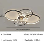 Modern Black Gold LED Ceiling Light with Remote Control for Stylish Living Room
