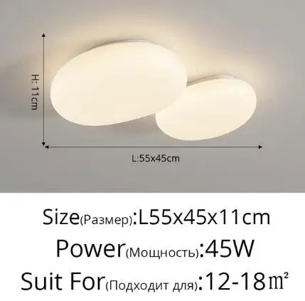 Nordic Cream LED Ceiling Lamp - Modern, Minimalist for Living Room, Bedroom, Restaurant