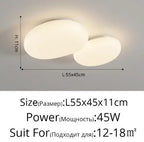 Nordic Cream LED Ceiling Lamp - Modern, Minimalist for Living Room, Bedroom, Restaurant