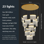Acrylic LED Chandelier: Modern Light Luxury Dimmable Pendant for Living Room-Elegant Lighting Fixtures