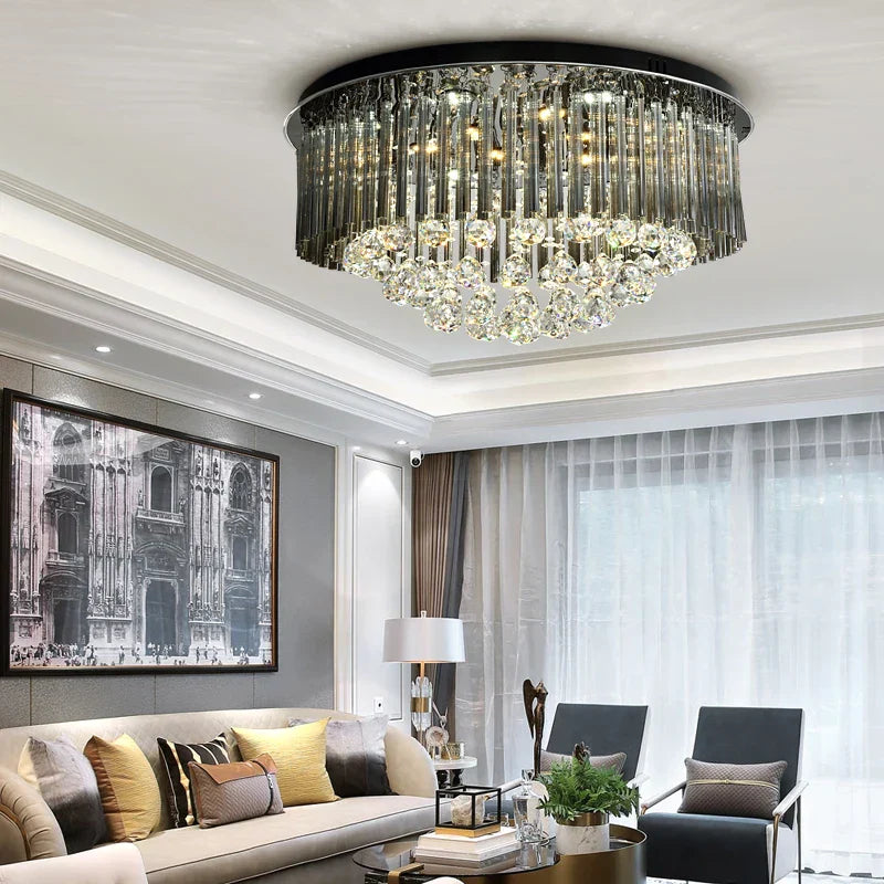 Crystal Ceiling Lamp: Modern Luxury Lighting for Living Room, Bedroom & Home