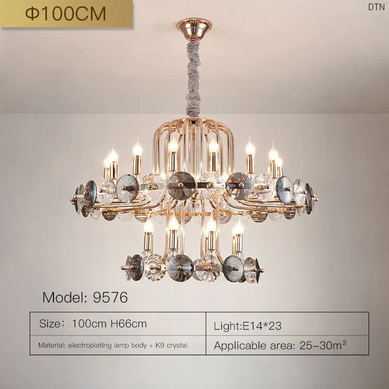 Crystal Living Room Chandelier: Luxury European Designer Lighting Fixtures