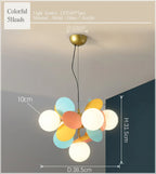 Scandinavian Chandelier: Colorful Magic Bean Tree Branch Light for Living Room