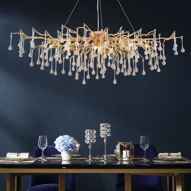 Elegant Gold Crystal Chandelier for Modern Luxury Living Spaces