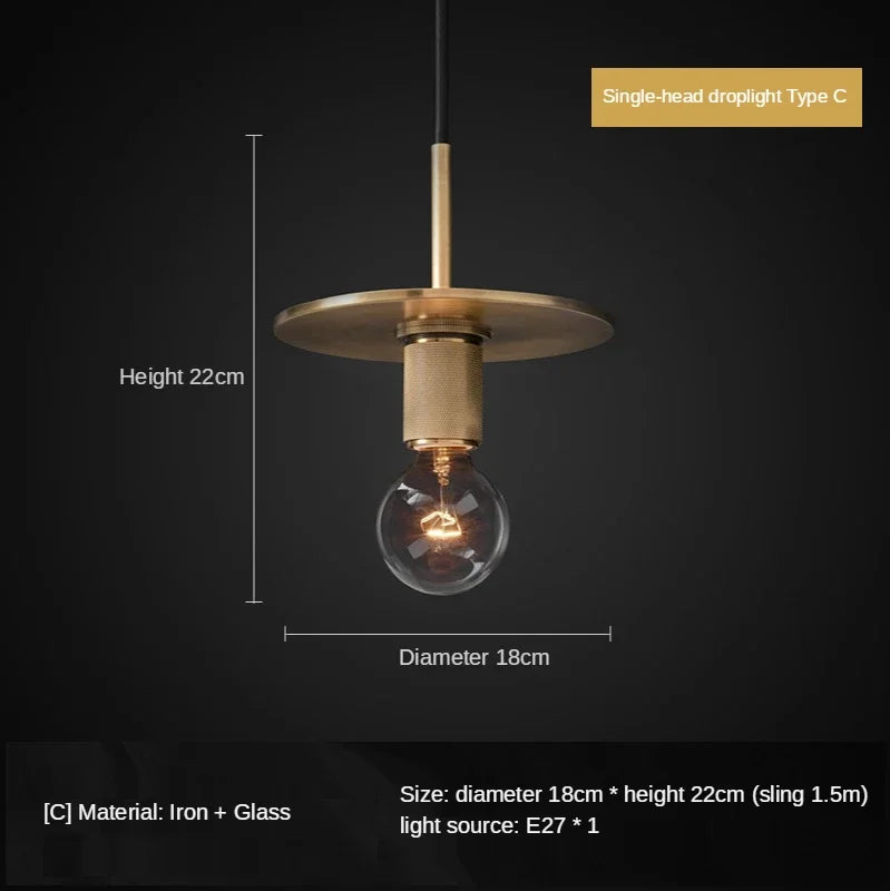 Gold LED Pendant Light – Luxury Nordic Retro Design
